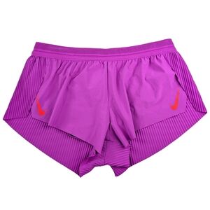 NEW Nike Aeroswift Racing Shorts XL Purple Dri-FIT Pleated Running Pocket Lined